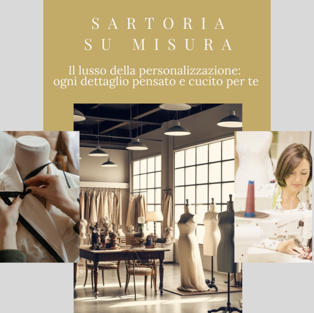 sartoria con manichini e abiti appesi, laura congia che cuce.